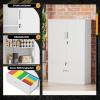 imageGreenvelly Metal Garage Storage Cabinet Lockable Metal Cabinets with 2 Doors and Shelves36Steel Storage Locking Counter Cabinet for OfficeGarageKitchenHomeSchoolGrey WhiteWhite
