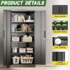 imageGreenvelly Metal Storage Cabinet72 Metal Cabinet Storage with Doors and 4 Adjustable ShelvesTall Storage Cabinet for HomeSchoolGymGrey WhiteBlack