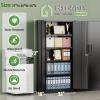 imageGreenvelly Metal Storage Cabinet72 Metal Cabinet Storage with Doors and 4 Adjustable ShelvesTall Storage Cabinet for HomeSchoolGymGrey WhiteBlack