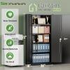 imageGreenvelly Metal Storage Cabinet72 Metal Cabinet Storage with Doors and 4 Adjustable ShelvesTall Storage Cabinet for HomeSchoolGymGrey WhiteBlack