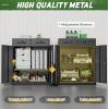 imageGreenvelly Metal Storage Cabinet72 Metal Cabinet Storage with Doors and 4 Adjustable ShelvesTall Storage Cabinet for HomeSchoolGymGrey WhiteBlack