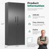 imageGreenvelly Metal Storage Cabinet72 Metal Cabinet Storage with Doors and 4 Adjustable ShelvesTall Storage Cabinet for HomeSchoolGymGrey WhiteBlack