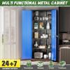 imageGreenvelly Metal Storage Cabinet72 Metal Cabinet Storage with Doors and 4 Adjustable ShelvesTall Storage Cabinet for HomeSchoolGymGrey WhiteBlack Blue