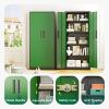 imageGreenvelly Metal Storage Cabinet72 Metal Cabinet Storage with Doors and 4 Adjustable ShelvesTall Storage Cabinet for HomeSchoolGymGrey WhiteBlack Green