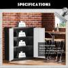 imageGreenvelly Metal Storage Cabinet72 Metal Cabinet Storage with Doors and 4 Adjustable ShelvesTall Storage Cabinet for HomeSchoolGymGrey WhiteBlack Grey
