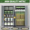 imageGreenvelly Metal Storage Cabinet72 Metal Cabinet Storage with Doors and 4 Adjustable ShelvesTall Storage Cabinet for HomeSchoolGymGrey WhiteBlack Grey