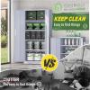 imageGreenvelly Metal Storage Cabinet72 Metal Cabinet Storage with Doors and 4 Adjustable ShelvesTall Storage Cabinet for HomeSchoolGymGrey WhiteDark Grey