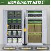 imageGreenvelly Metal Storage Cabinet72 Metal Cabinet Storage with Doors and 4 Adjustable ShelvesTall Storage Cabinet for HomeSchoolGymGrey WhiteDark Grey