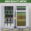 imageGreenvelly Metal Storage Cabinet72 Metal Cabinet Storage with Doors and 4 Adjustable ShelvesTall Storage Cabinet for HomeSchoolGymGrey WhiteDark Grey