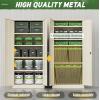 imageGreenvelly Metal Storage Cabinet72 Metal Cabinet Storage with Doors and 4 Adjustable ShelvesTall Storage Cabinet for HomeSchoolGymGrey WhiteGrey
