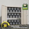 imageGreenvelly Metal Storage Cabinet72 Metal Cabinet Storage with Doors and 4 Adjustable ShelvesTall Storage Cabinet for HomeSchoolGymGrey WhiteGrey