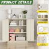 imageGreenvelly Metal Storage Cabinet72 Metal Cabinet Storage with Doors and 4 Adjustable ShelvesTall Storage Cabinet for HomeSchoolGymGrey WhiteGrey