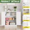 imageGreenvelly Metal Storage Cabinet72 Metal Cabinet Storage with Doors and 4 Adjustable ShelvesTall Storage Cabinet for HomeSchoolGymGrey WhiteWhite