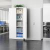imageGreenvelly Metal Storage Cabinet72 Metal Cabinet Storage with Doors and 4 Adjustable ShelvesTall Storage Cabinet for HomeSchoolGymGrey WhiteWhite