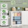 imageGreenvelly Metal Storage Cabinet72 Metal Cabinet Storage with Doors and 4 Adjustable ShelvesTall Storage Cabinet for HomeSchoolGymGrey WhiteWhite