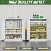 imageGreenvelly Metal Storage Cabinet72 Metal Cabinet Storage with Doors and 4 Adjustable ShelvesTall Storage Cabinet for HomeSchoolGymGrey WhiteWhite