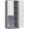 imageGreenvelly Metal Storage Cabinet72 Metal Cabinet Storage with Doors and 4 Adjustable ShelvesTall Storage Cabinet for HomeSchoolGymGrey WhiteWhite Grey