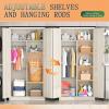 imageGreenvelly Metal Wardrobe Cabinet with Locking Doors 72quot H x 36quot W White Metal Wardrobe Closet Cabinet with Hanging Rods and Adjustable Shelves Steel Storage Closet for Home Office Employee GymGrey