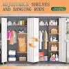 imageGreenvelly Metal Wardrobe Cabinet with Locking Doors 72quot H x 36quot W White Metal Wardrobe Closet Cabinet with Hanging Rods and Adjustable Shelves Steel Storage Closet for Home Office Employee GymWhite Grey