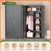 imageGreenvelly Metal Wardrobe Cabinet with Locking Doors 72quot H x 36quot W White Metal Wardrobe Closet Cabinet with Hanging Rods and Adjustable Shelves Steel Storage Closet for Home Office Employee GymBlack