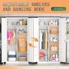 imageGreenvelly Metal Wardrobe Cabinet with Locking Doors 72quot H x 36quot W White Metal Wardrobe Closet Cabinet with Hanging Rods and Adjustable Shelves Steel Storage Closet for Home Office Employee GymWhite