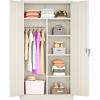 imageGreenvelly Metal Wardrobe Cabinet with Locking Doors 72quot H x 36quot W White Metal Wardrobe Closet Cabinet with Hanging Rods and Adjustable Shelves Steel Storage Closet for Home Office Employee GymGrey