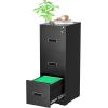 imageGreenvelly Metal 3 Drawer File Cabinet Vertical File Cabinet with Lock Locking Filing Cabinets for Home Office LetterLegalA4F4 SizeAntiTip WhiteBlack