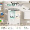 imageGreenvelly Portable Washing Machine 16lbs Portable Washer and Dryer Combo with Extended Drain 2 In 1 Mini Compact Tub Laundry Washine for Camping Apartments Dorms RV GreyGrey