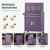 imageGreenvelly 7Drawer Metal Tool Chest Rolling Tool Chest with Wheels Tool Cabinet with Top Pegboard and Hooks Metal Tool Cart with Handle for Garage Workshop Warehouse BlackPurple