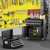 imageGreenvelly 7Drawer Metal Tool Chest Rolling Tool Chest with Wheels Tool Cabinet with Top Pegboard and Hooks Metal Tool Cart with Handle for Garage Workshop Warehouse BlackBlack