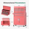 imageGreenvelly 7Drawer Metal Tool Chest Rolling Tool Chest with Wheels Tool Cabinet with Top Pegboard and Hooks Metal Tool Cart with Handle for Garage Workshop Warehouse BlackPink