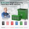 imageGreenvelly 7Drawer Metal Tool Chest Rolling Tool Chest with Wheels Tool Cabinet with Top Pegboard and Hooks Metal Tool Cart with Handle for Garage Workshop Warehouse BlackGreen