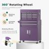 imageGreenvelly 7Drawer Metal Tool Chest Rolling Tool Chest with Wheels Tool Cabinet with Top Pegboard and Hooks Metal Tool Cart with Handle for Garage Workshop Warehouse BlackPurple