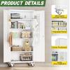 imageGreenvelly Metal Storage Cabinet with 4 Swivel Wheels73quot H White Garage Storage Cabinet with Wheels Rolling Tool Cabinet with Locking Doors and Shelves for HomeBasement Kitchen PantryWarehouseWhite