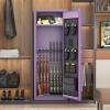 imageGreenvelly 1416 Gun Safe for Rifles and Pistols Rifle Safe with Keyboard Lock Gun Cabinet with Adjustable Shelves Quick Access Fireproof Gun Safe with Pocket and Gun Rack for Home BlackPurple