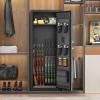 imageGreenvelly 1416 Gun Safe for Rifles and Pistols Rifle Safe with Keyboard Lock Gun Cabinet with Adjustable Shelves Quick Access Fireproof Gun Safe with Pocket and Gun Rack for Home BlackBlack