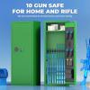 imageGreenvelly 1416 Gun Safe for Rifles and Pistols Rifle Safe with Keyboard Lock Gun Cabinet with Adjustable Shelves Quick Access Fireproof Gun Safe with Pocket and Gun Rack for Home BlackGreen