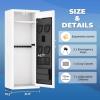 imageGreenvelly 1416 Gun Safe for Rifles and Pistols Rifle Safe with Keyboard Lock Gun Cabinet with Adjustable Shelves Quick Access Fireproof Gun Safe with Pocket and Gun Rack for Home BlackWhite