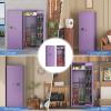 imageGreenvelly 1416 Gun Safe for Rifles and Pistols Rifle Safe with Keyboard Lock Gun Cabinet with Adjustable Shelves Quick Access Fireproof Gun Safe with Pocket and Gun Rack for Home BlackPurple