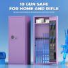 imageGreenvelly 1416 Gun Safe for Rifles and Pistols Rifle Safe with Keyboard Lock Gun Cabinet with Adjustable Shelves Quick Access Fireproof Gun Safe with Pocket and Gun Rack for Home BlackPurple