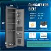 imageGreenvelly 1416 Gun Safe for Rifles and Pistols Rifle Safe with Keyboard Lock Gun Cabinet with Adjustable Shelves Quick Access Fireproof Gun Safe with Pocket and Gun Rack for Home BlackBlack