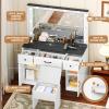 imageGreenvelly Vanity Desk with Mirrors and LightsWhite Modern Vanity with Lighted Mirror and ChairMakeup Dressing Table with Drawers for WomenGirlBedroomWhite