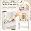 imageGreenvelly Vanity Desk with Mirrors and LightsWhite Modern Vanity with Lighted Mirror and ChairMakeup Dressing Table with Drawers for WomenGirlBedroomWhite