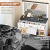 imageGreenvelly Vanity Desk with Mirrors and LightsWhite Modern Vanity with Lighted Mirror and ChairMakeup Dressing Table with Drawers for WomenGirlBedroomWhite