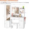 imageGreenvelly Vanity Desk with Mirrors and LightsWhite Modern Vanity with Lighted Mirror and ChairMakeup Dressing Table with Drawers for WomenGirlBedroomModern White