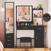 imageGreenvelly Vanity Desk with Mirrors and LightsWhite Modern Vanity with Lighted Mirror and ChairMakeup Dressing Table with Drawers for WomenGirlBedroomModern Black