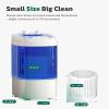 imageGreenvelly Portable Washing Machine 66lbs Single Tub Small Laundry Washer with Spin Basket Semiautomatic Washer Machine for Apartment Dorms RV Home Blue WhiteBlue