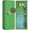 imageGreenvelly 68 Gun Safe for Rifles and Pistols Quick Access Gun Cabinet with Keyboard Lock Rifle Safe for Rifles and Shotguns Fireproof Gun Safe with Pocket and Gun Rack for Home BlackGreen