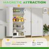 imageGreenvelly Kitchen Pantry Cabine White Storage Cabinet with Doors and Adjustable Shelves Pantry Storage Cabinet Freestanding Food Pantry for Dining Room Living RoomWhite