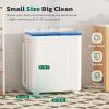 imageGreenvelly Portable Washing Machine 16 Lbs Compact Mini Washer and Dryer Combo Semiautomatic Twin Tub Laundry Washine with Drain Pump for Dorms Apartments RVs GreyBlue White